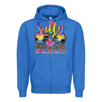 True Royal Salty beach Zipper Hoodie - NancyCooperArtShop