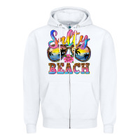 White Salty beach Zipper Hoodie - NancyCooperArtShop