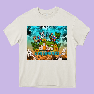 Camping Is My Happy Place Heavy Core Tee Designed By Adodesignshop