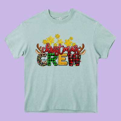 Christmas Crew Heavy Core Tee Designed By Adodesignshop