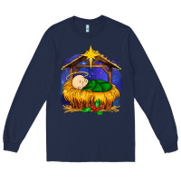 Navy baby jesus Long Sleeve Tee - MaliasSmallBusiness