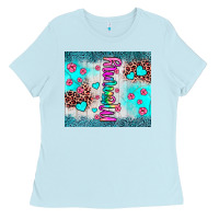 Baby Blue mommy leopard turquoise Ladies Tee - JahusDesignShop