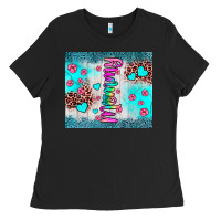 Black mommy leopard turquoise Ladies Tee - JahusDesignShop