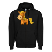 Black cute horse Zipper Hoodie - texasbilliewilder