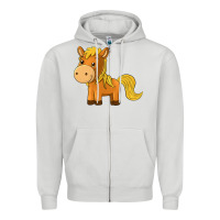 Dove Grey cute horse Zipper Hoodie - texasbilliewilder