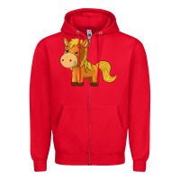 Red cute horse Zipper Hoodie - texasbilliewilder