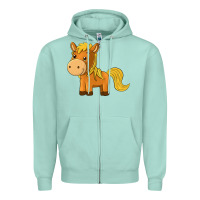Seafoam cute horse Zipper Hoodie - texasbilliewilder