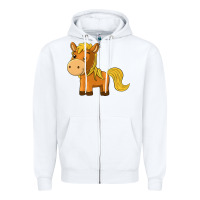 White cute horse Zipper Hoodie - texasbilliewilder
