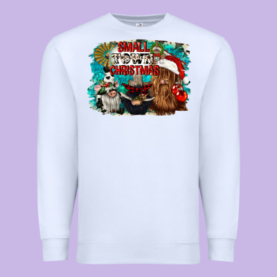 Small Town Christmas Premium Sweatshirt Designed By Cowgirlartshop