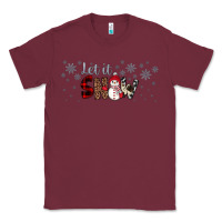 Burgundy Christmas let it snow Classic Tee - JahusDesignShop