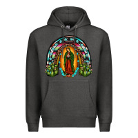 Charcoal Heather our lady of guadalupe rainbow Premium Hoodie - JahusDesignShop