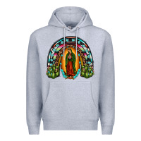 Heather Grey our lady of guadalupe rainbow Premium Hoodie - JahusDesignShop