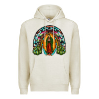Oatmeal Heather our lady of guadalupe rainbow Premium Hoodie - JahusDesignShop