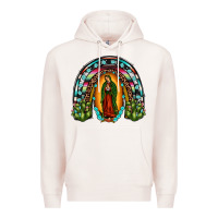 Pale Pink our lady of guadalupe rainbow Premium Hoodie - JahusDesignShop