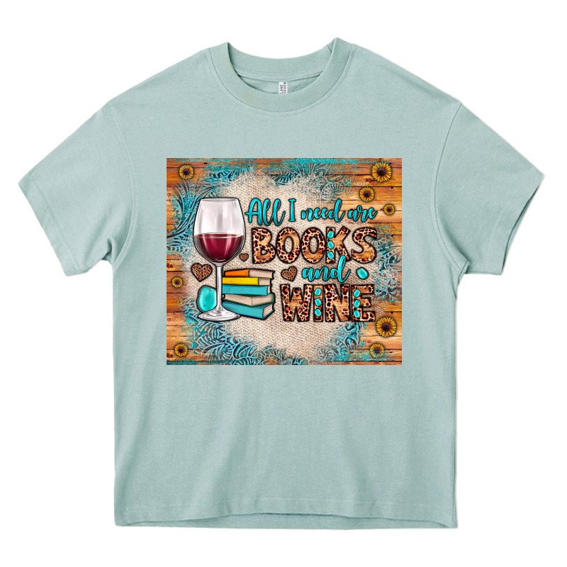 All I Need Are Books And Wine Heavy Core Tee by JahusDesignShop | Teevron