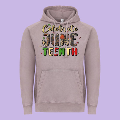 Celebrate Juneteenth Vintage Hoodie Designed By Maliassmallbusiness