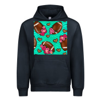 Navy american football roses and hearts seamless pattern Urban Hoodie - BundleAndBundleShop