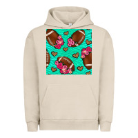 Pigment French Oak american football roses and hearts seamless pattern Urban Hoodie - BundleAndBundleShop