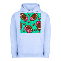 Pigment Grape Ice american football roses and hearts seamless pattern Urban Hoodie - BundleAndBundleShop