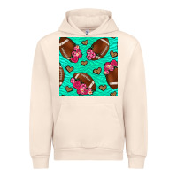 American Football Roses And Hearts Seamless Pattern Urban Hoodie | Teevron