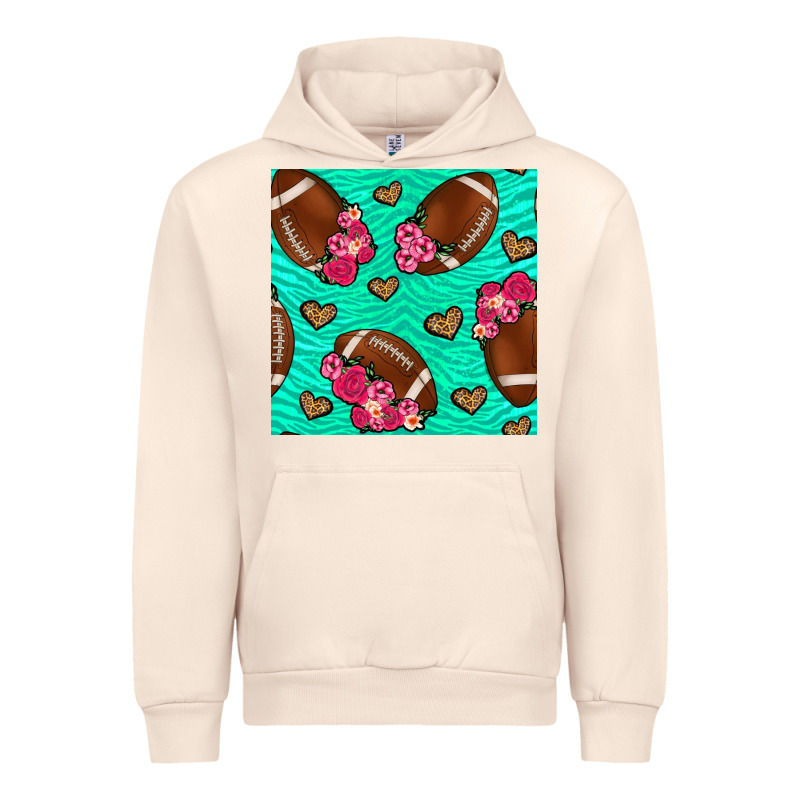 American Football Roses And Hearts Seamless Pattern Urban Hoodie by BundleAndBundleShop | Teevron