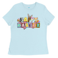 Baby Blue happy easter Ladies Tee - AdoDesignShop