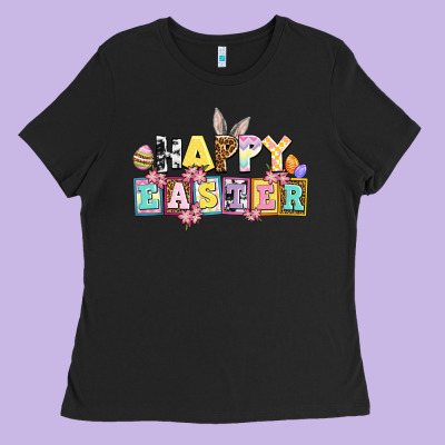 Happy Easter Ladies Tee Designed By Adodesignshop