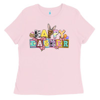 Bubblegum Pink happy easter Ladies Tee - AdoDesignShop