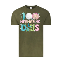 Vintage Olive 100 mermazing days Vintage Tee - MaliasSmallBusiness