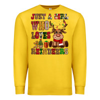 Lemon just a girl who loves reindeers Premium Sweatshirt - CowGirlArtShop