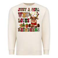 Sandshell just a girl who loves reindeers Premium Sweatshirt - CowGirlArtShop