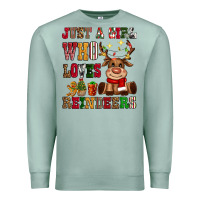 Seafoam just a girl who loves reindeers Premium Sweatshirt - CowGirlArtShop