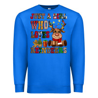 True Royal just a girl who loves reindeers Premium Sweatshirt - CowGirlArtShop