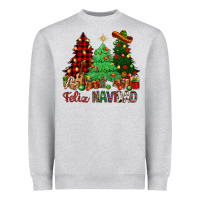Heather Grey Feliz Navidad Heavyweight Sweatshirt - NancyCooperArtShop
