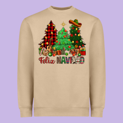 Feliz Navidad Heavyweight Sweatshirt Designed By Nancycooperartshop