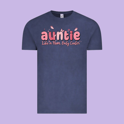Auntie Like A Mom Only Cooler Vintage Tee Designed By Maliassmallbusiness