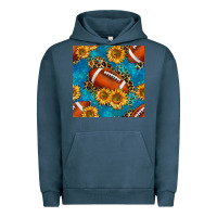 Pigment Midnight Navy american football with leopard Urban Hoodie - BundleAndBundleShop