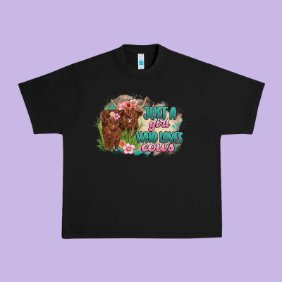 Just A Girl Who Loves Cows Urban Heavy Tee Designed By Maliassmallbusiness