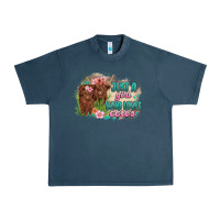 Midnight Navy just a girl who loves cows Urban Heavy Tee - MaliasSmallBusiness