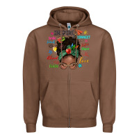 Chestnut afro messy bun teach inspire love teacher blessed Zipper Hoodie - NancyCooperArtShop