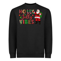 Black Holly Jolly vibes Christmas with Santa Heavyweight Sweatshirt - NancyCooperArtShop