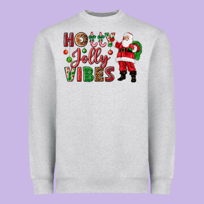 Holly Jolly Vibes Christmas With Santa Heavyweight Sweatshirt Designed By Nancycooperartshop