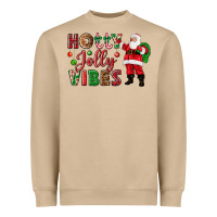Mushroom Holly Jolly vibes Christmas with Santa Heavyweight Sweatshirt - NancyCooperArtShop