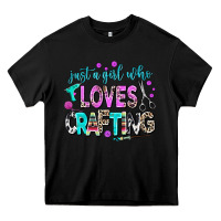 Black just a girl who loves crafting Heavy Core Tee - AdoDesignShop
