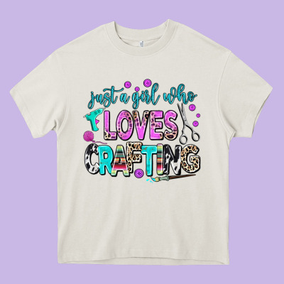 Just A Girl Who Loves Crafting Heavy Core Tee Designed By Adodesignshop