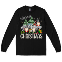 Black merry christmas gnomes truck Long Sleeve Tee - MaliasSmallBusiness