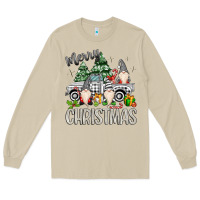 Mushroom merry christmas gnomes truck Long Sleeve Tee - MaliasSmallBusiness