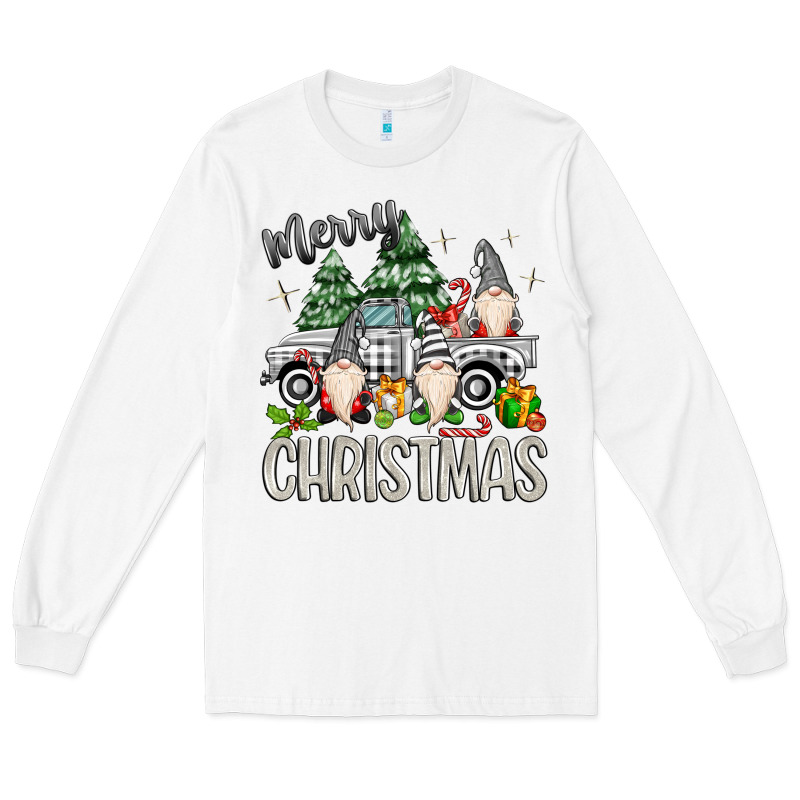 Merry Christmas Gnomes Truck Long Sleeve Tee by MaliasSmallBusiness | Teevron