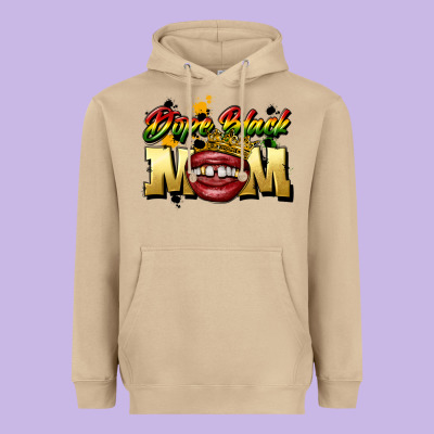 Black Mom Heavyweight Hoodie Designed By Cowgirlartshop
