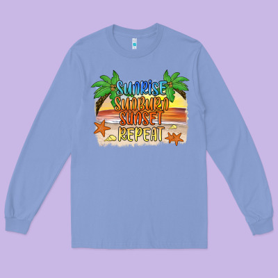 Sunrise Sunburn Sunset Repeat2 Long Sleeve Tee Designed By Jahusdesignshop